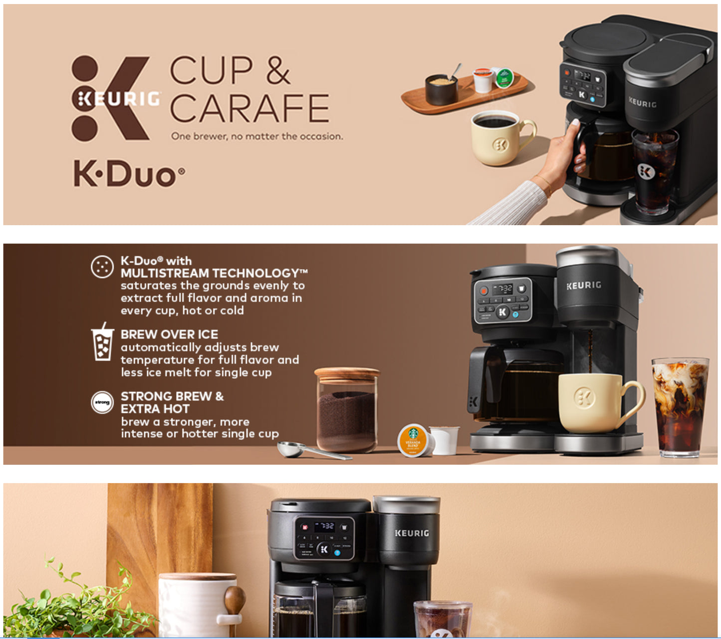 Keurig K-Duo Hot & Iced Single Serve & Carafe Coffee Maker, MultiStream Technology, 72oz Reservoir (Gen 2)